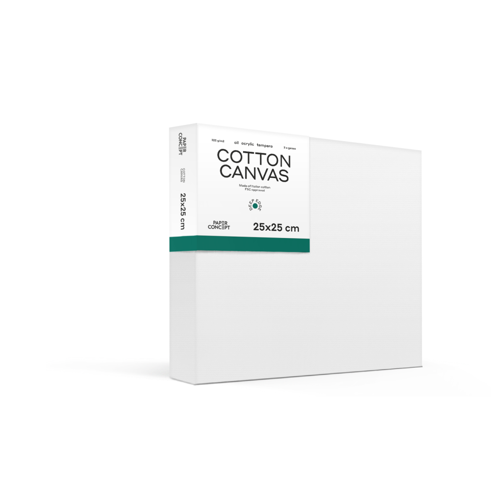 Cotton stretched canvas Deep Edge 3D - PaperConcept - 25 x 25 cm