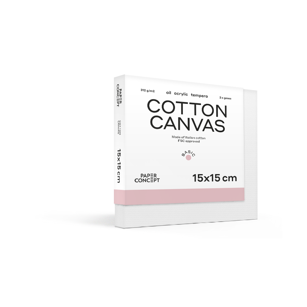 Cotton stretched canvas Basic - PaperConcept - 15 x 15 cm