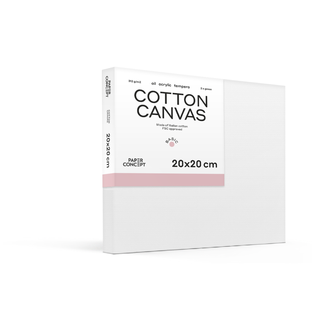 Cotton stretched canvas Basic - PaperConcept - 20 x 20 cm
