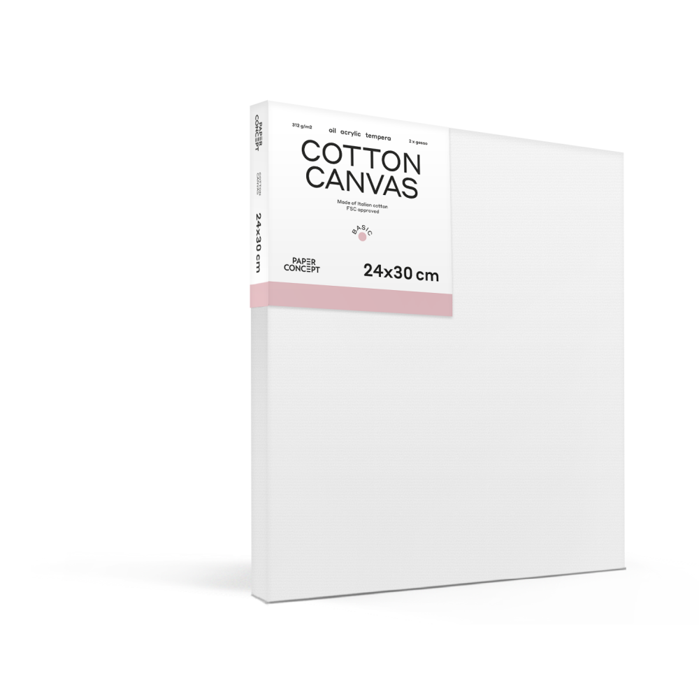 Cotton stretched canvas Basic - PaperConcept - 24 x 30 cm