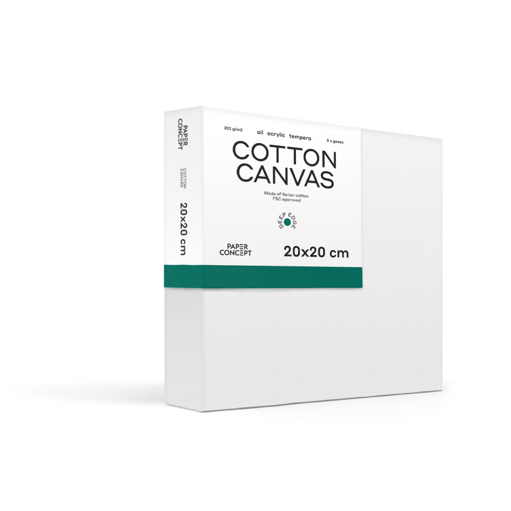 Cotton stretched canvas Deep Edge 3D - PaperConcept - 20 x 20 cm