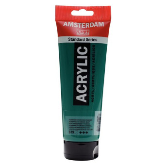 Acrylic paint - Amsterdam - 619, Permanent Green Deep, 250 ml