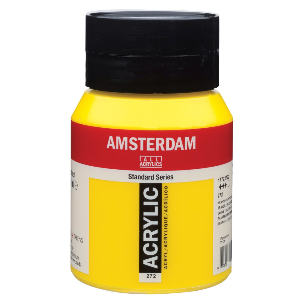 Acrylic paint in jar - Amsterdam - 272, Transparent Yellow Medium, 500 ml