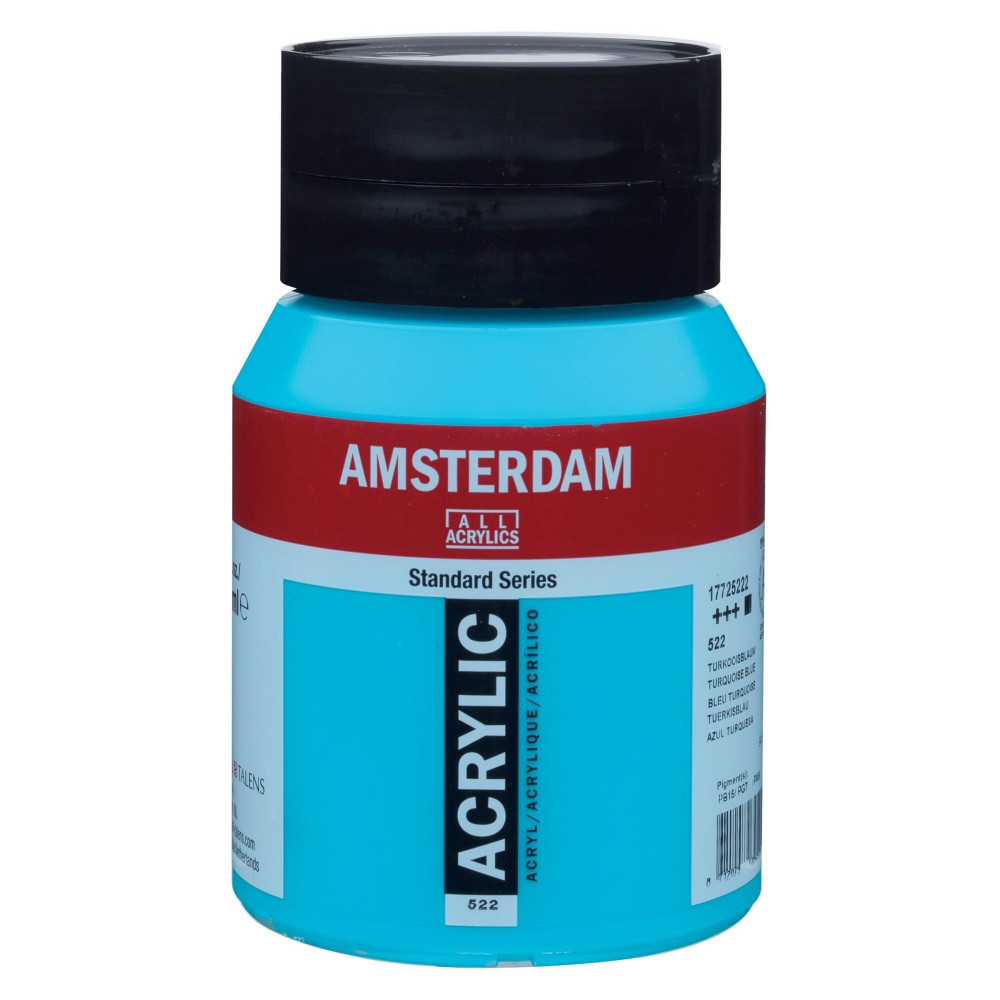 Farba akrylowa - Amsterdam - 522, Turquoise Blue, 500 ml