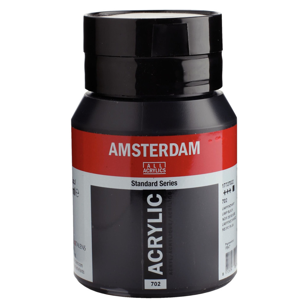Acrylic paint in jar - Amsterdam - 702, Lamp Black, 500 ml