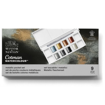 Zestaw farb akwarelowych Cotman Metallic - Winsor & Newton - 8 kolorów