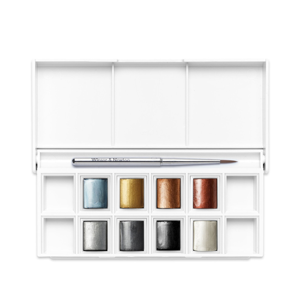 Zestaw farb akwarelowych Cotman Metallic - Winsor & Newton - 8 kolorów