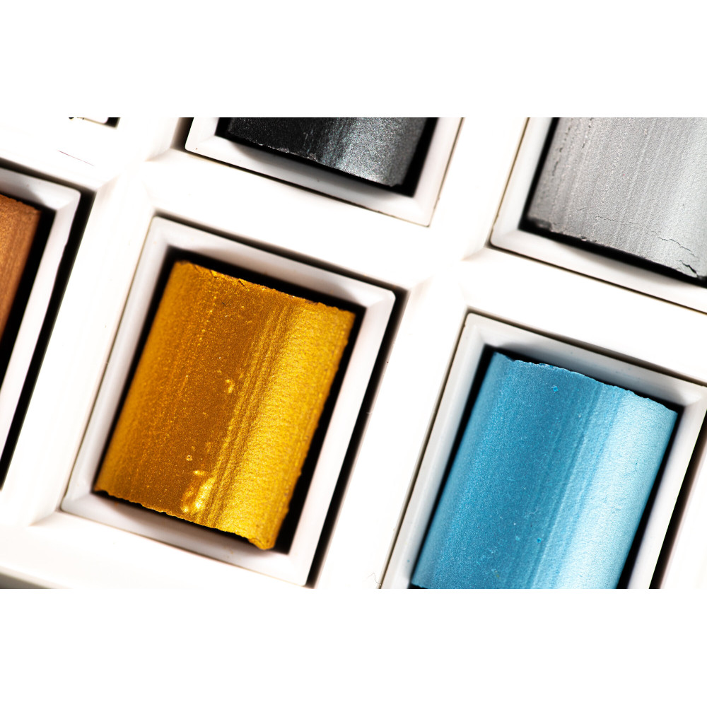 Zestaw farb akwarelowych Cotman Metallic - Winsor & Newton - 8 kolorów
