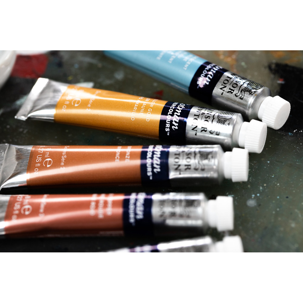 Zestaw farb akwarelowych Cotman Metallic - Winsor & Newton - 6 kolorów x 8 ml