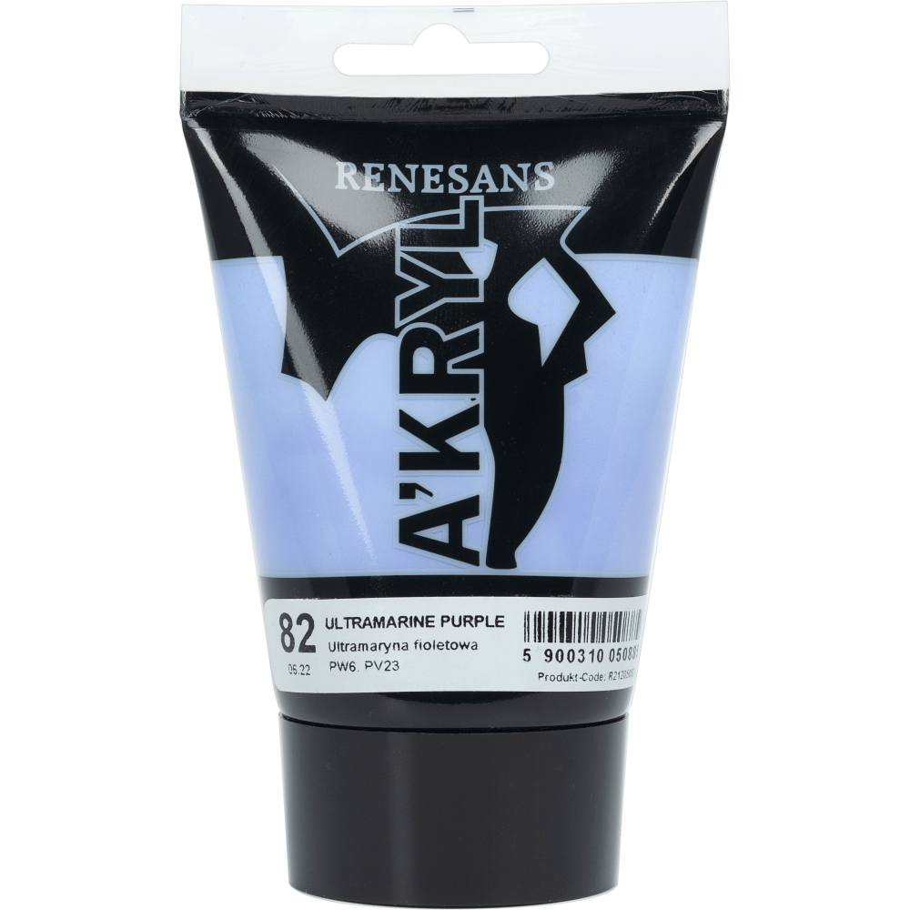 Acrylic A'kryl paint - Renesans - 82, Ultramarine Purple, 100 ml
