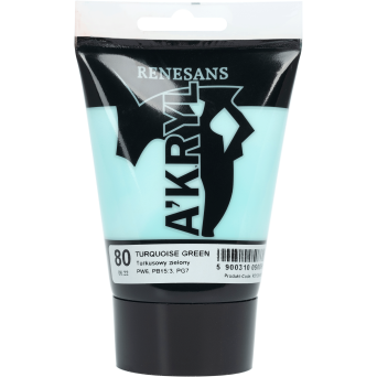 Acrylic A'kryl paint - Renesans - 80, Turquoise Green, 100 ml