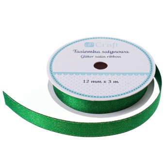 Decorative ribbon - DpCraft - green, 12 mm x 3 m