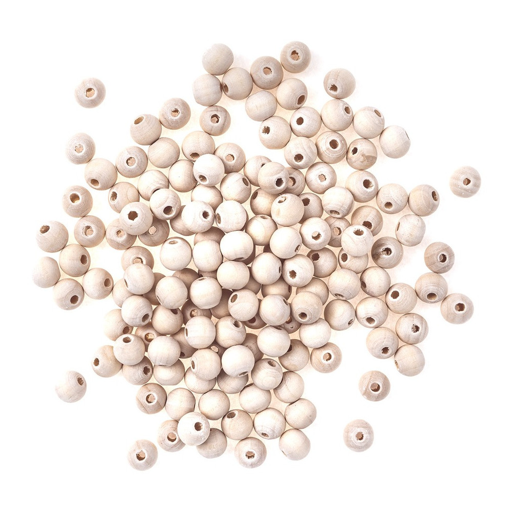 Wooden beads - DpCraft - natural, 10 mm, 40 g