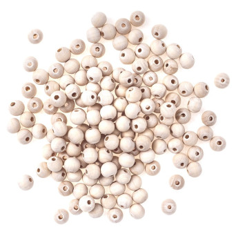 Koraliki, kulki drewniane - DpCraft - naturalne, 10 mm, 40 g