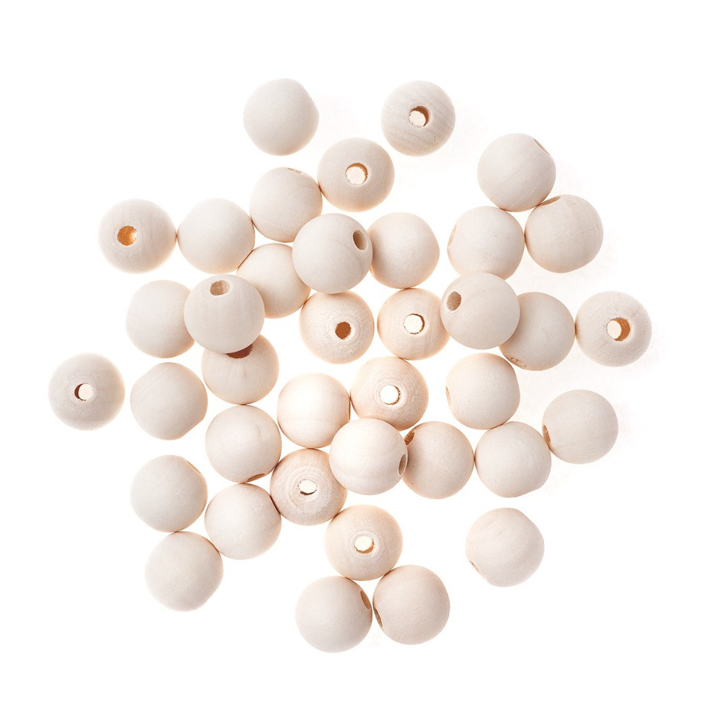 Koraliki, kulki drewniane - DpCraft - naturalne, 16 mm, 40 g