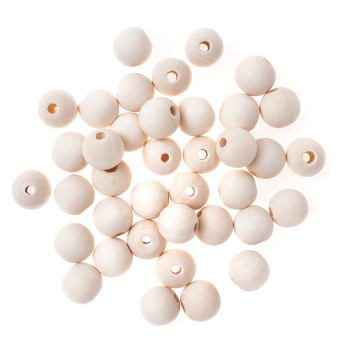 Koraliki, kulki drewniane - DpCraft - naturalne, 16 mm, 40 g