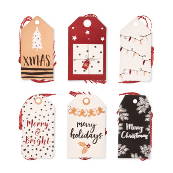 Zawieszki prezentowe, Merry Holidays - DpCraft - 24 szt.