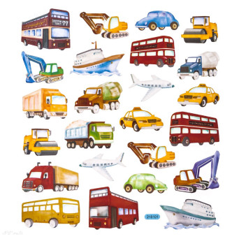 Stickers with embellishments, Transport - DpCraft - 24 pcs.