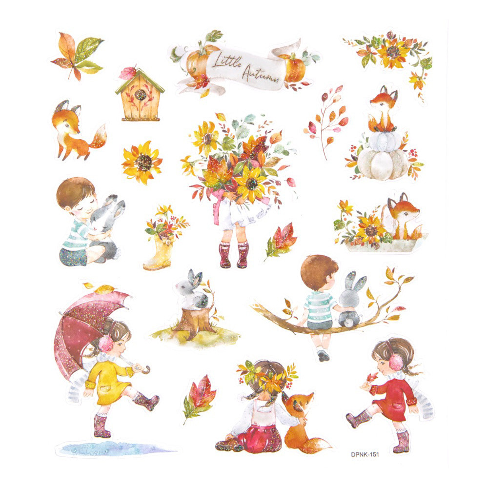 Naklejki z brokatem, Little Autumn - DpCraft - 19 szt.