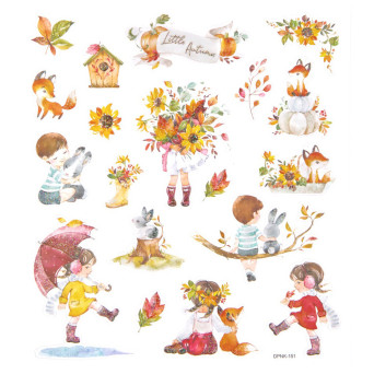Stickers with glitter, Little Autumn - DpCraft - 19 pcs.