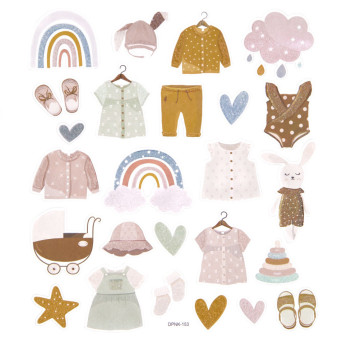 Stickers with glitter, Baby Girl - DpCraft - 25 pcs.