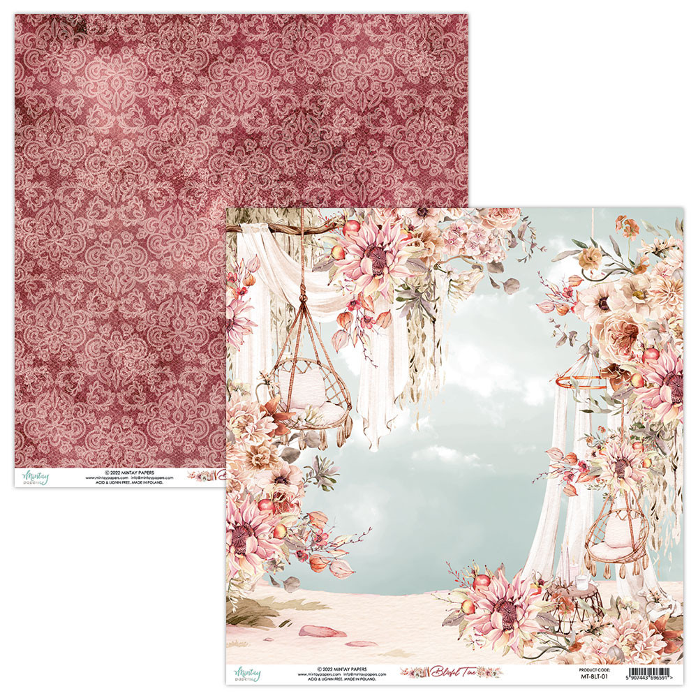 Scrapbooking paper 30,5 x 30,5 cm - Mintay - Blissful Time 01