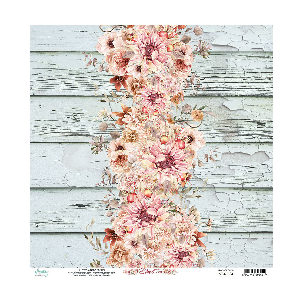 Scrapbooking paper 30,5 x 30,5 cm - Mintay - Blissful Time 04