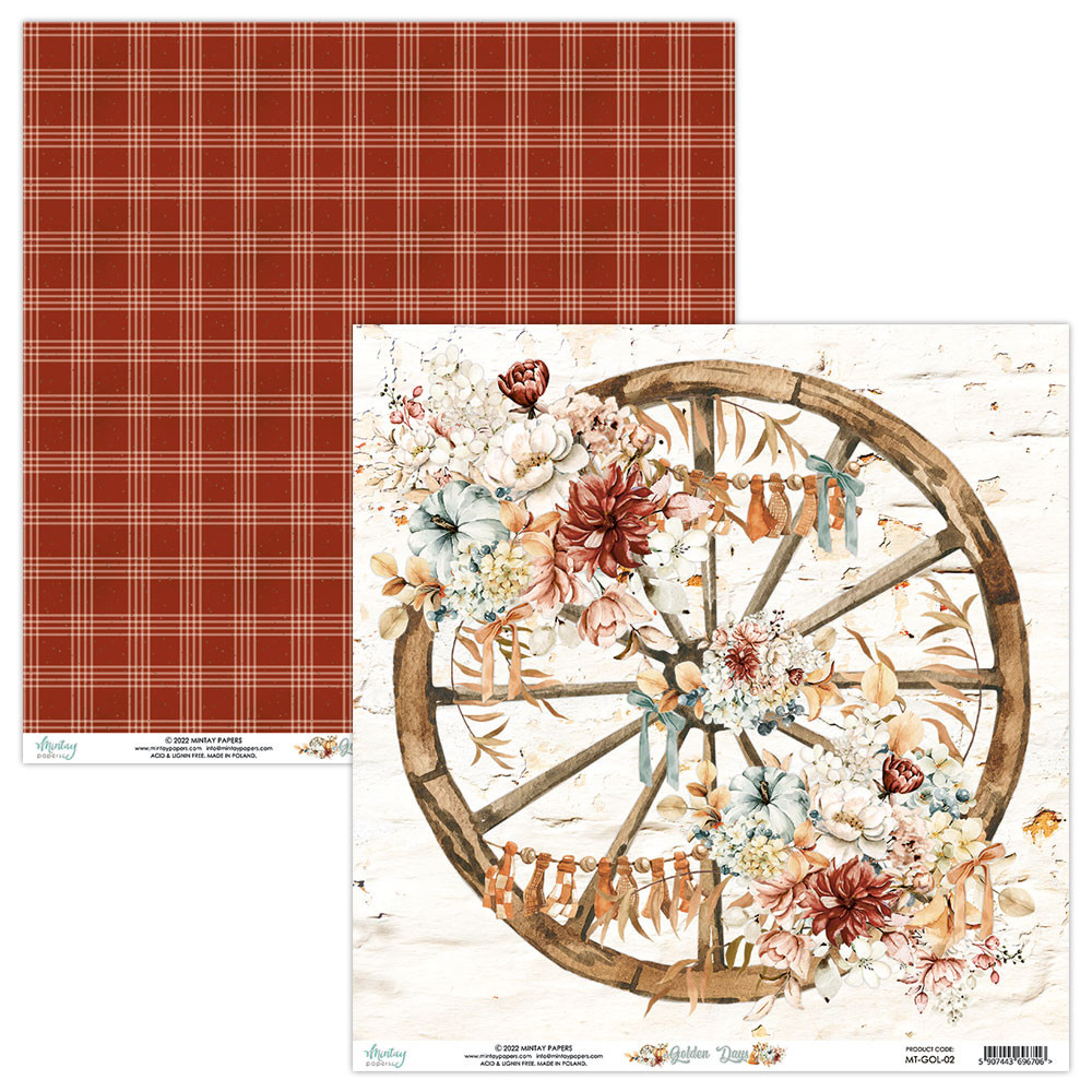 Scrapbooking paper 30,5 x 30,5 cm - Mintay - Golden Days 02