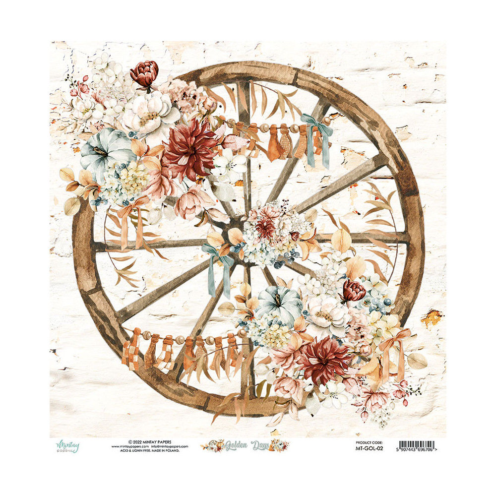 Papier do scrapbookingu 30,5 x 30,5 cm - Mintay - Golden Days 02