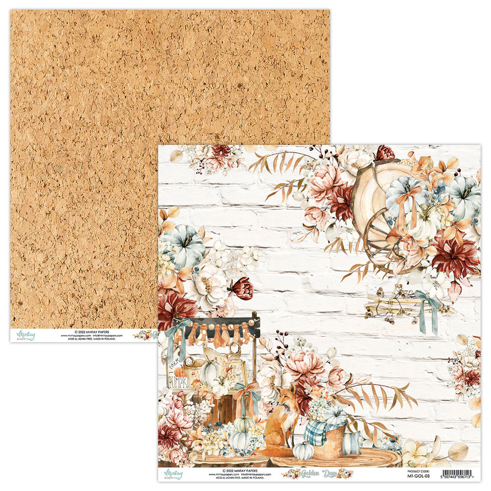 Papier do scrapbookingu 30,5 x 30,5 cm - Mintay - Golden Days 03