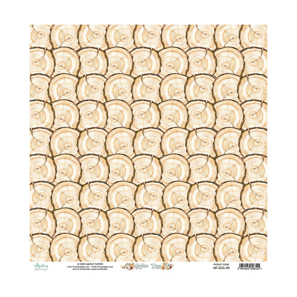 Scrapbooking paper 30,5 x 30,5 cm - Mintay - Golden Days 04