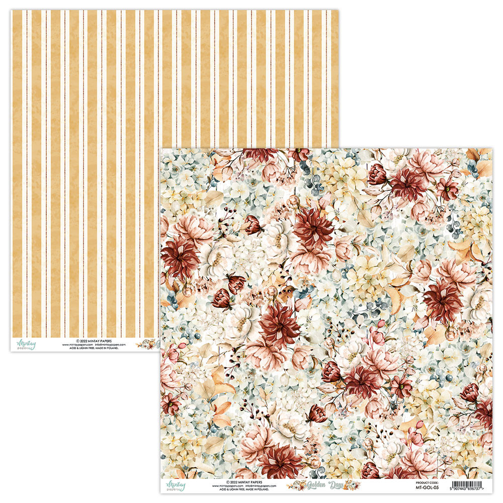 Papier do scrapbookingu 30,5 x 30,5 cm - Mintay - Golden Days 05