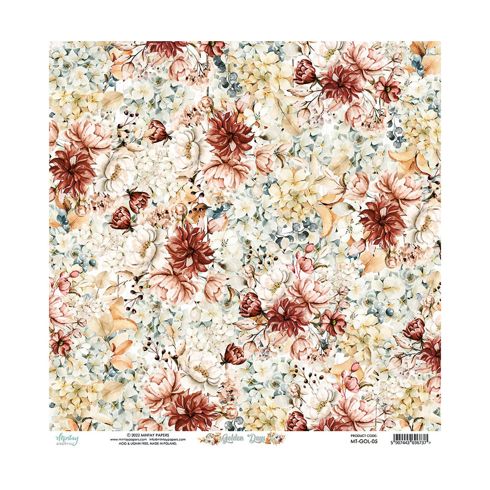 Papier do scrapbookingu 30,5 x 30,5 cm - Mintay - Golden Days 05
