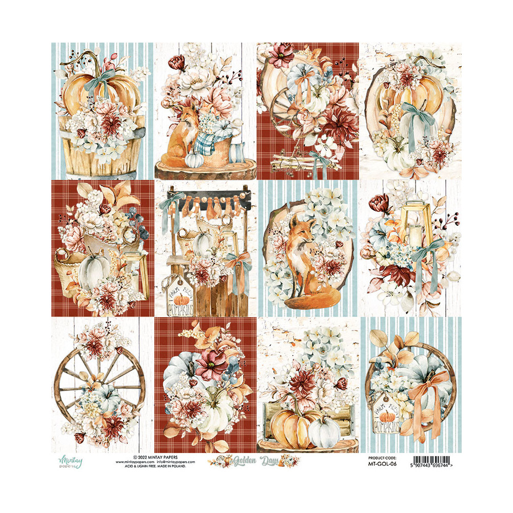Scrapbooking paper 30,5 x 30,5 cm - Mintay - Golden Days 06