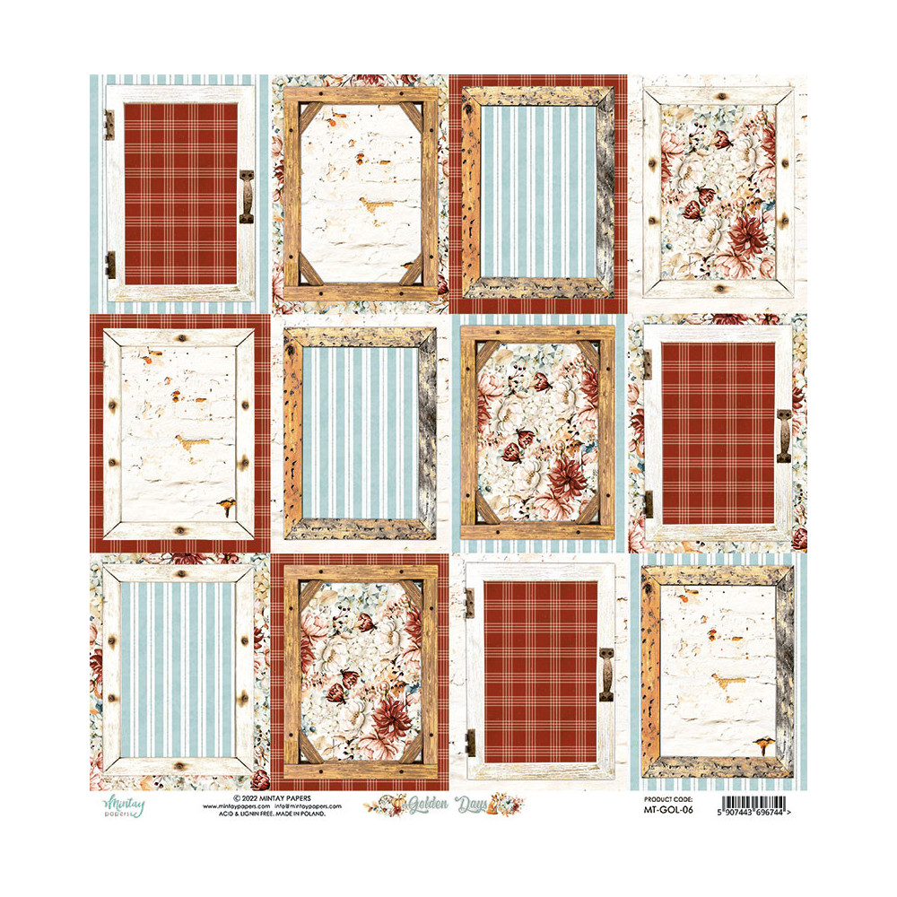 Scrapbooking paper 30,5 x 30,5 cm - Mintay - Golden Days 06