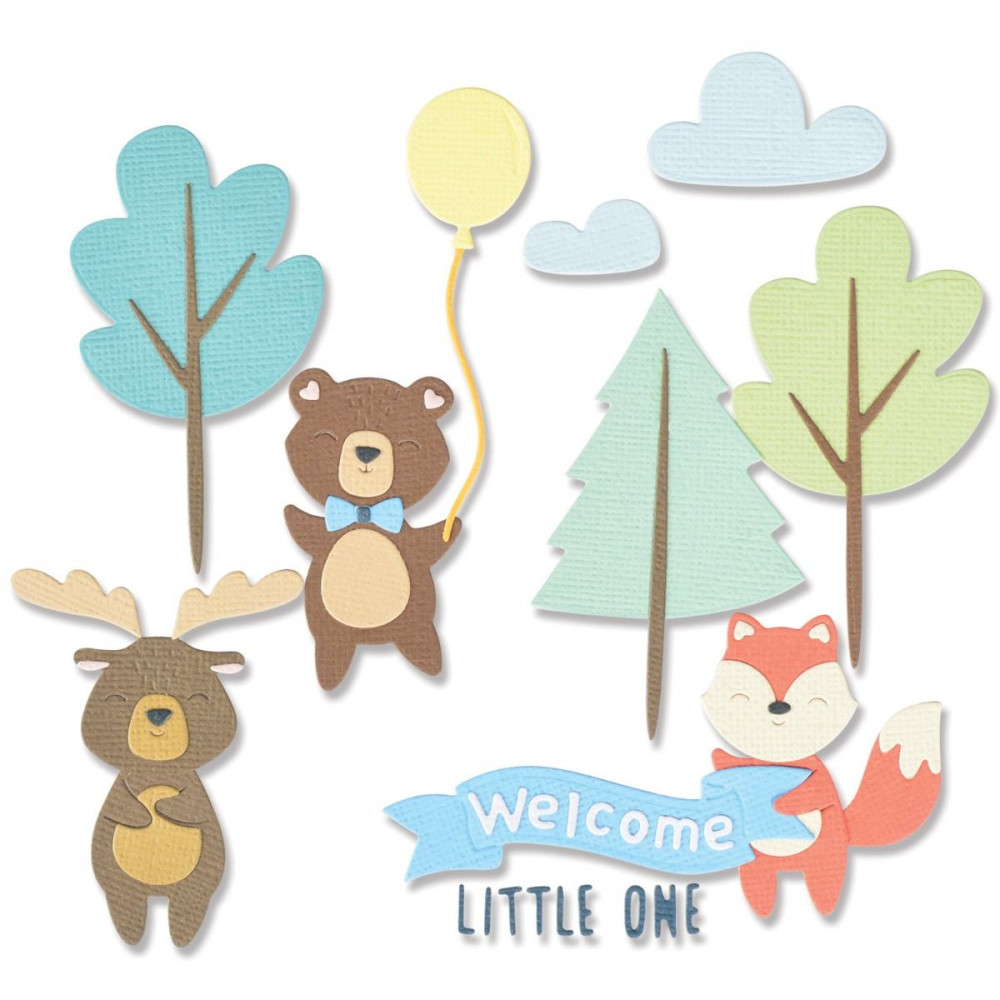 Zestaw wykrojników Thinlits - Sizzix - Woodland Baby Set, 26 szt.