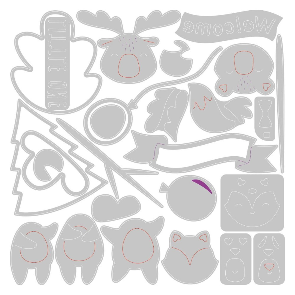 Thinlits cutting dies - Sizzix - Woodland Baby Set, 26 pcs.