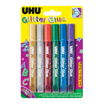 Brokat w kleju - UHU - 6 kolorów x 10 ml