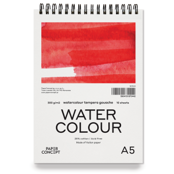 Blok do akwareli Watercolour na spirali - PaperConcept - cold press A5 300 g 10 ark.
