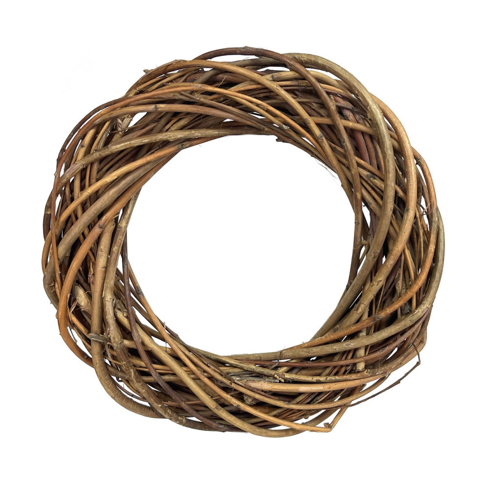 Wianek pleciony, wiklinowy, baza do stroików - naturalny, 30 cm