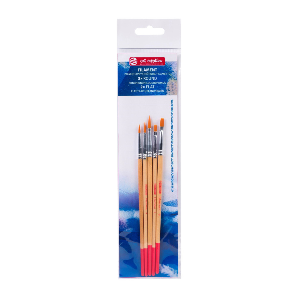 Set of poliester Filament brushes - Talens Art Creation - 5 pcs.