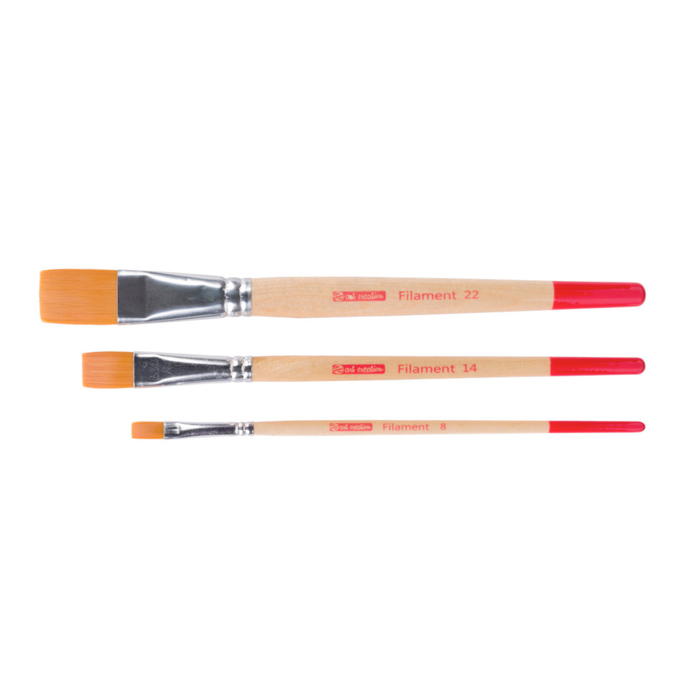Set of poliester Filament brushes - Talens Art Creation - 3 pcs.