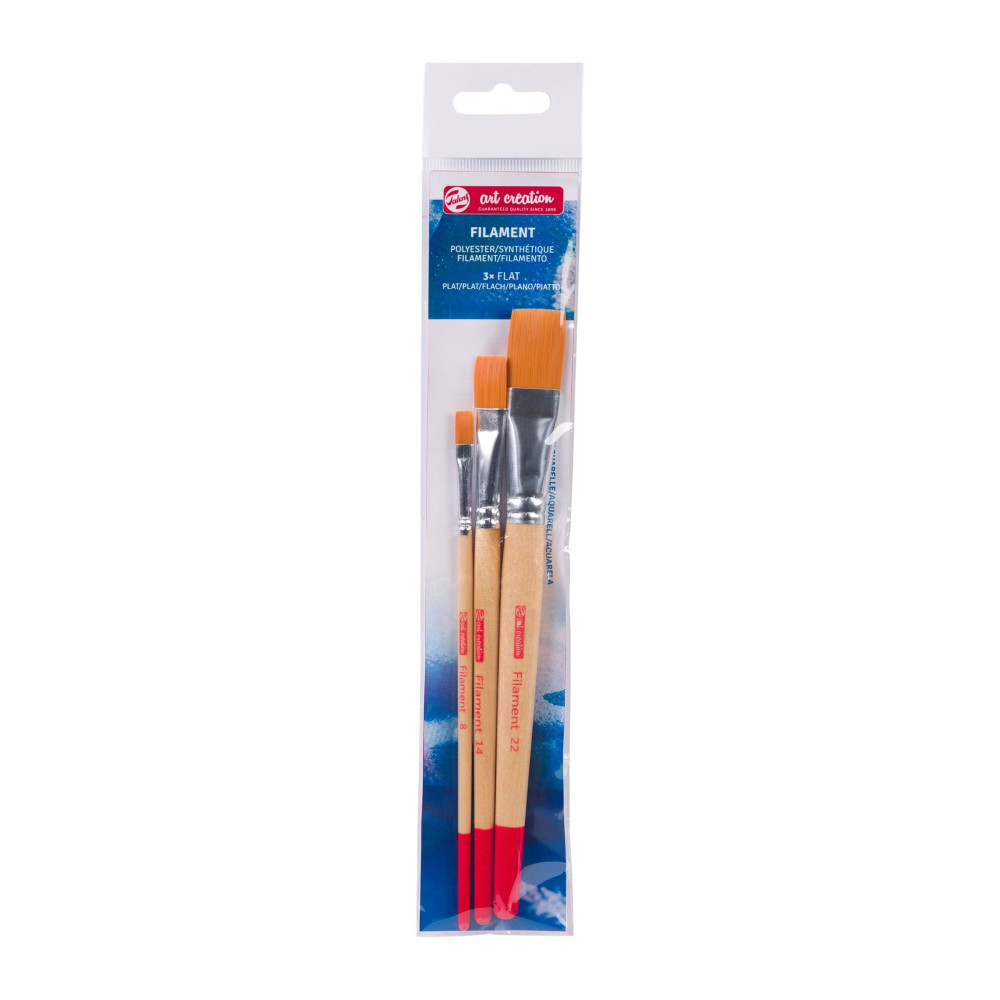 Set of poliester Filament brushes - Talens Art Creation - 3 pcs.