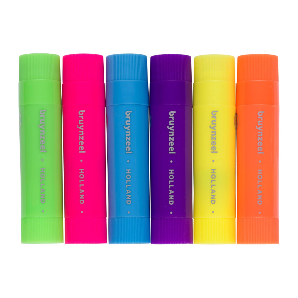 Poster paint stick set, Neon - Bruynzeel - 6 colors x 10 g