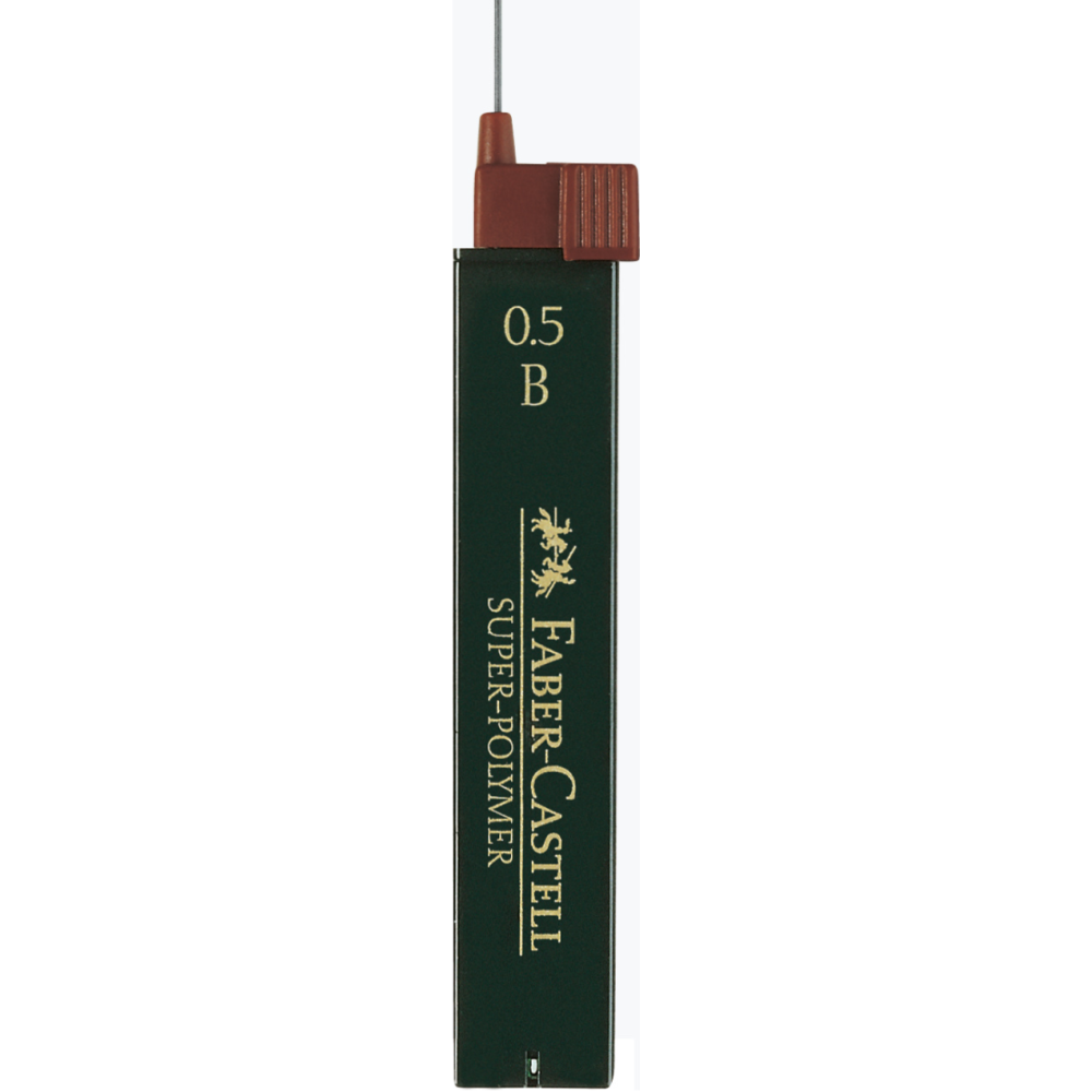 Wkłady grafitowe Super Hi Polymer, 0,5 mm - Faber-Castell - B, 12 szt.
