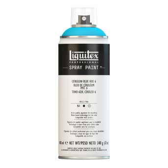 Acrylic spray paint - Liquitex - Cerulean Blue Hue 6, 400 ml