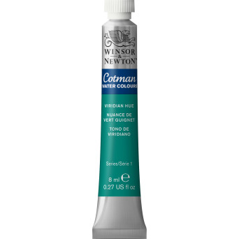 Cotman Watercolor Paint - Winsor & Newton - Viridian Hue, 8 ml