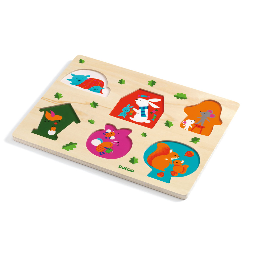 Wooden puzzle for kids - Djeco - Houses