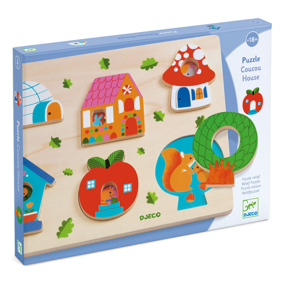 Wooden puzzle for kids - Djeco - Houses