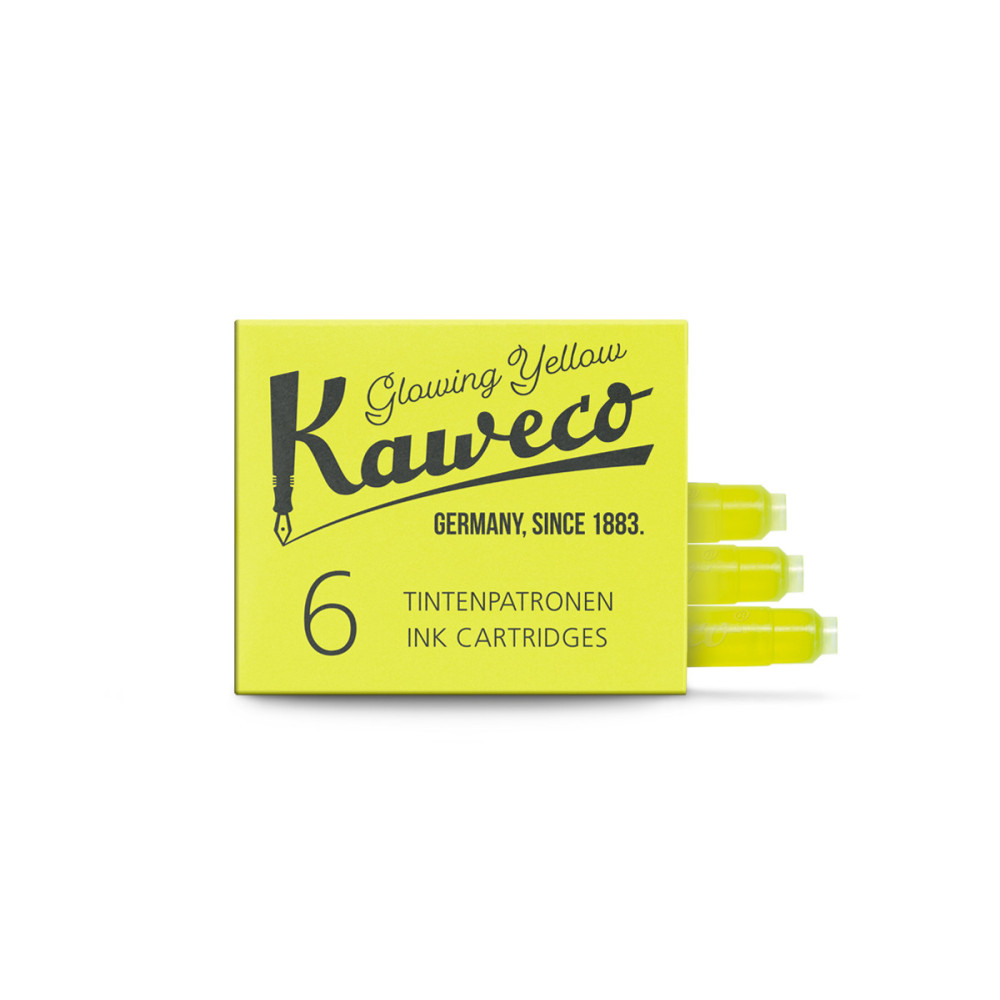 Naboje atramentowe - Kaweco - Glowing Yellow, 6 szt.